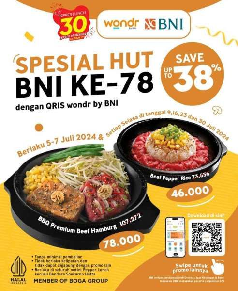 Promo Pepper Lunch x Wondr by BNI