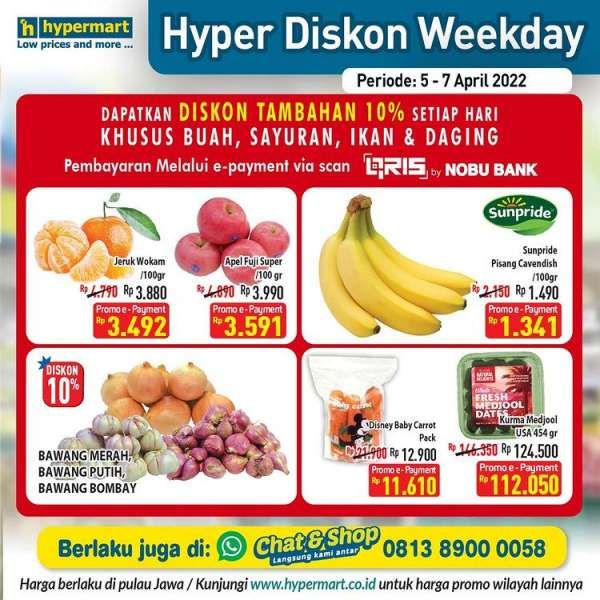 Promo Hypermart 5-7 April 2022, Hyper Diskon Weekday Terbaru