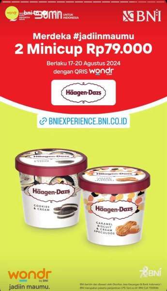 Promo Wondr by BNI di Haagen Dazs Spesial Kemerdekaan 17-20 Agustus 2024