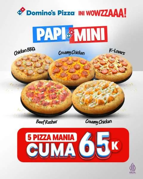 Promo Dominos Pizza 5 Papi Mini Hemat
