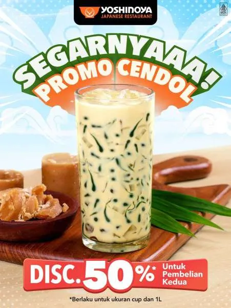 Promo Cendol Yoshinoya Diskon 50%