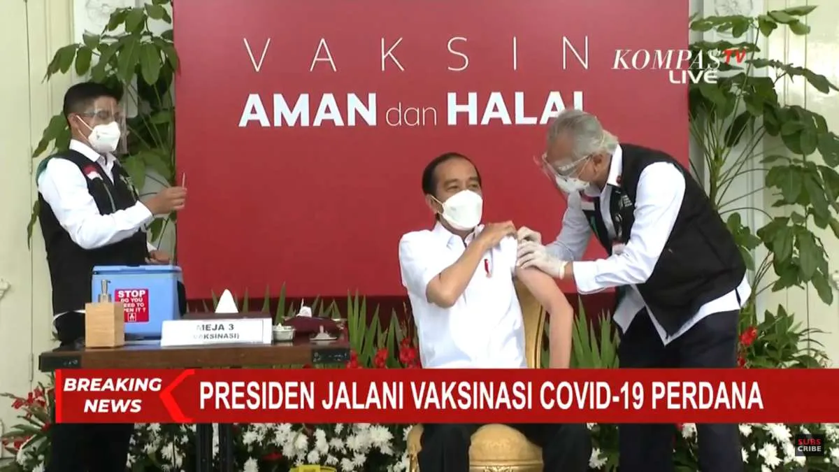 Jokowi dapat suntikan pertama vaksin corona