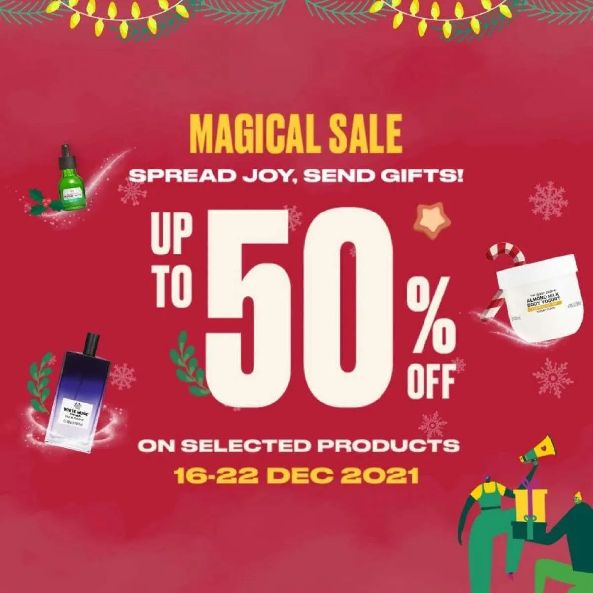Promo The Body Shop Magical Sale Diskon s/d 50% Periode 16-22 Desember 2021