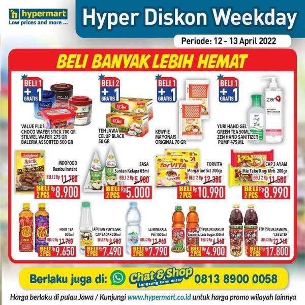 Katalog Promo Hypermart Hyper Diskon Weekday Periode 12-13 April 2022