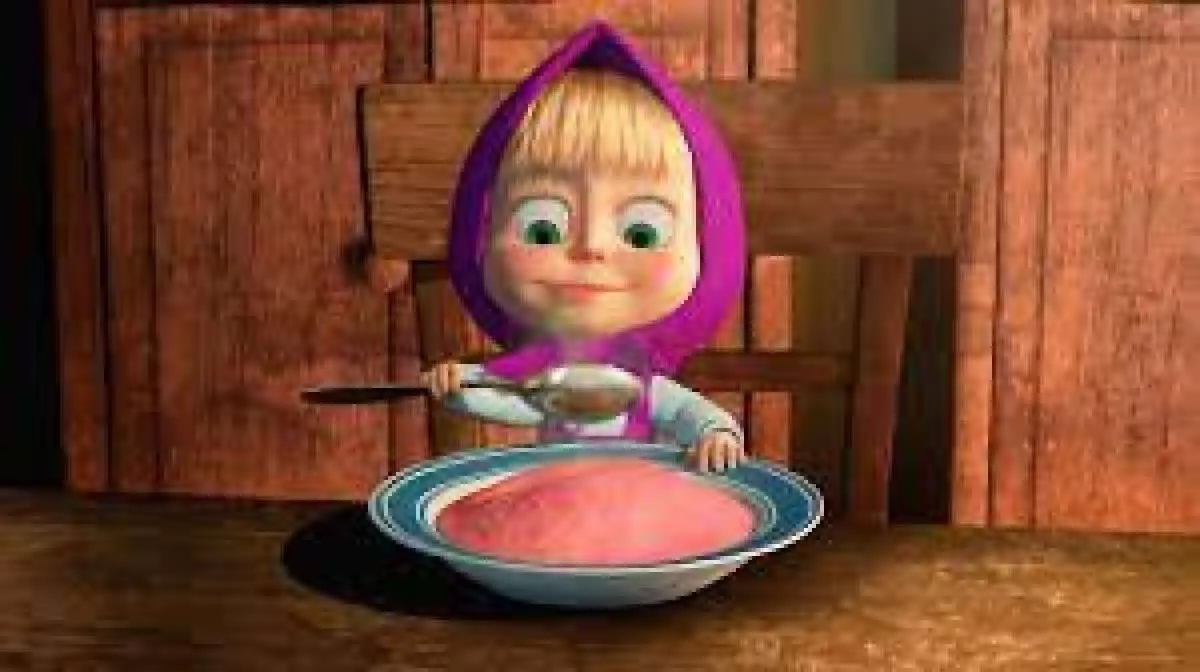 Sedang viral, sajikan bubur pink Masha and The Bear ini untuk anak-anak yuk!