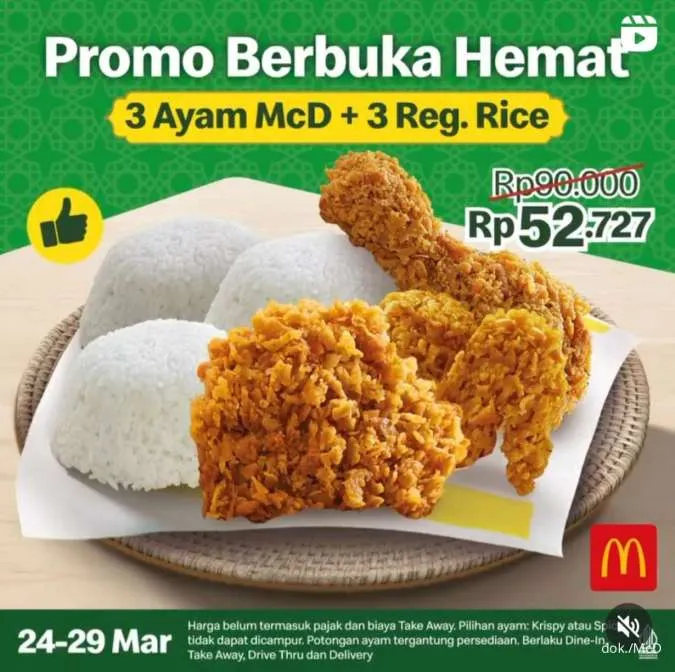 Promo McD Beli 3 Ayam 3 Nasi Berbuka Hemat hingga 29 Maret 2023