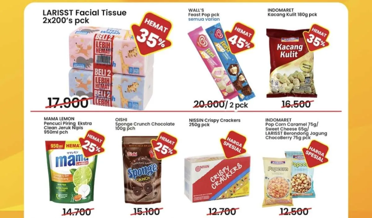 Promo 11.11 Indomaret Periode 11 November 2025, Mama Lemon-Popcorn Serba Rp 11.000