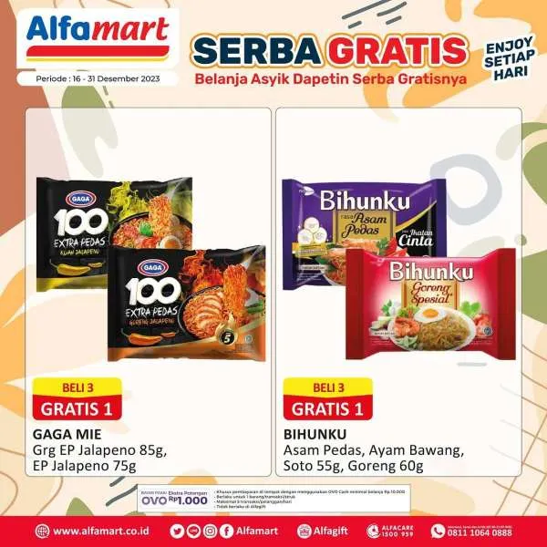 Promo Alfamart Serba Gratis Periode 16-31 Desember 2023