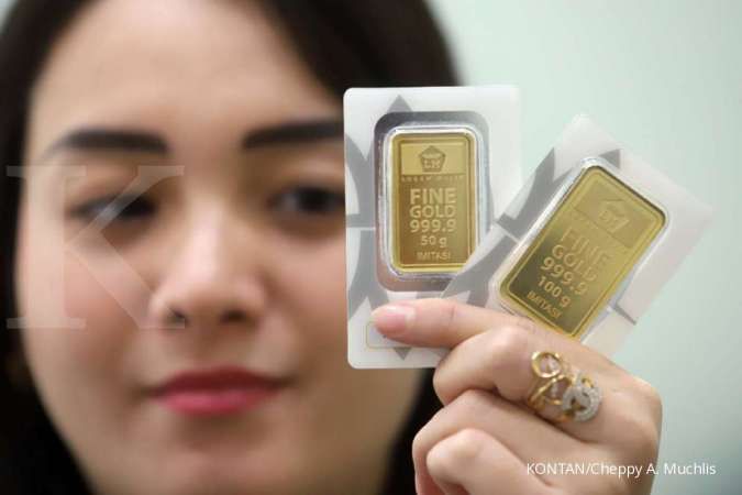 Harga emas Antam hari ini naik Rp 1.000 menjadi Rp 776.000 per gram