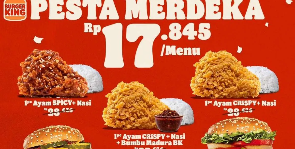 Promo Burger King Merdeka Perpanjang Sampai Akhir Agustus 2023, Hanya Rp 17.000-an
