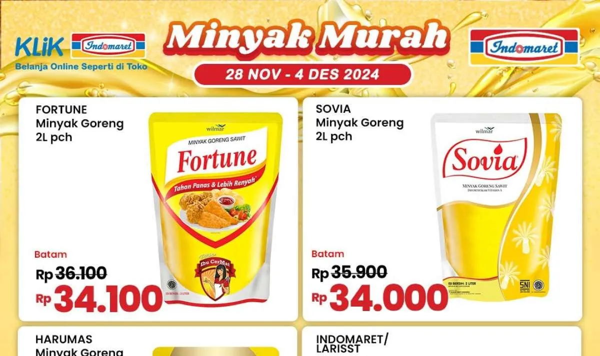 Promo Minyak Goreng di Indomaret Berakhir Besok, Ada Potongan Harga di Superindo