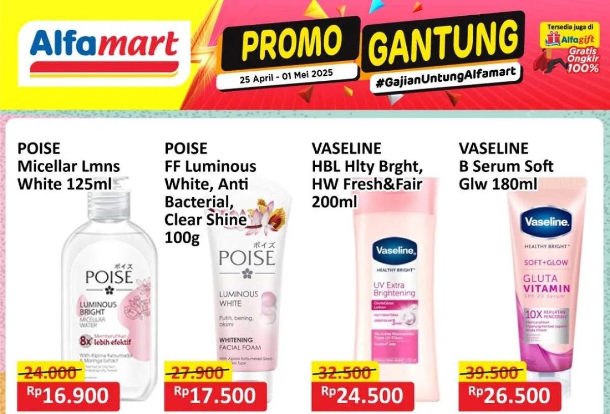 Promo JSM Alfamart Gantung April 2025, Micellar Water dan Body Serum Lebih Murah