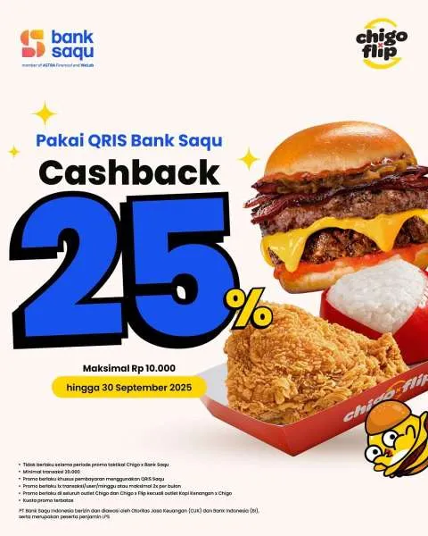 Promo Chigo x Flip dengan Bank Saqu samai 30 September