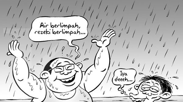 Banjir sudah menganggu pusat bisnis Jakarta