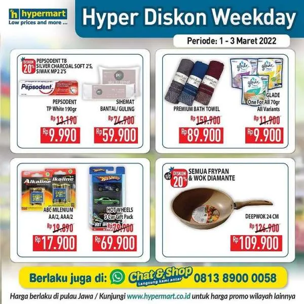 Promo Hypermart untuk Hyper Diskon Weekday Terbaru 1-3 Maret 2022