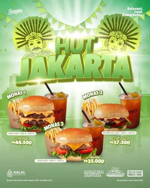 Promo Burger Bangor HUT Jakarta ke-498