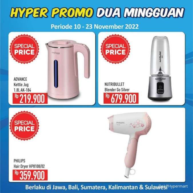 Promo Hypermart Dua Mingguan 10-23 November 2022, Produk Elektronik Harga Spesial