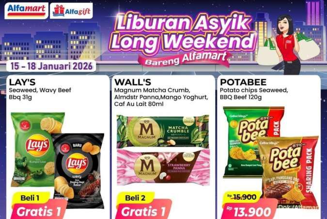 Promo Alfamart Long Weekend 15-18 Januari 2026, Cek Beli 1 Gratis 1 & Beli 2 Gratis 1