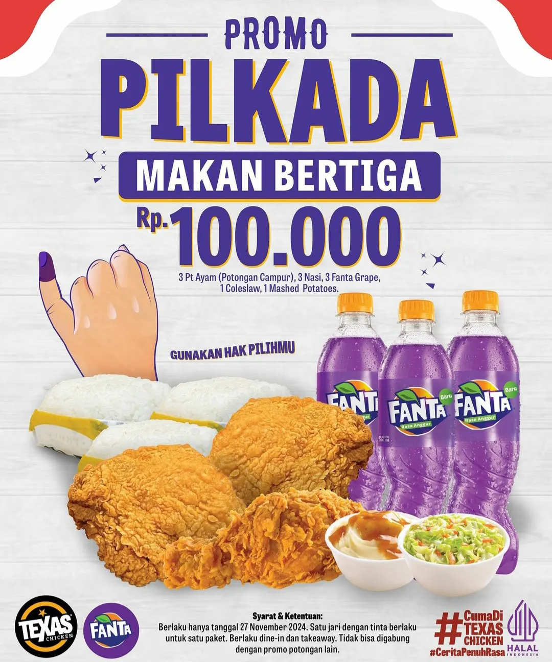 Promo Pilkada di Texas Chicken