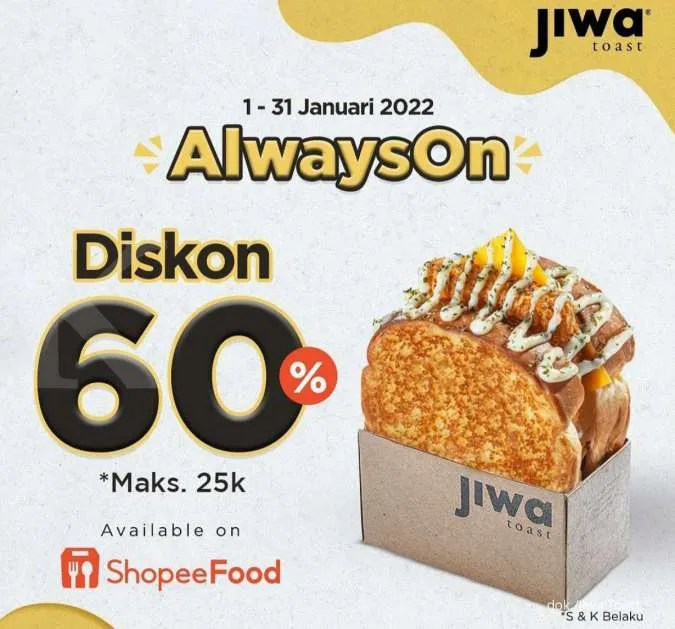 Promo Jiwa Toast via ShopeeFood