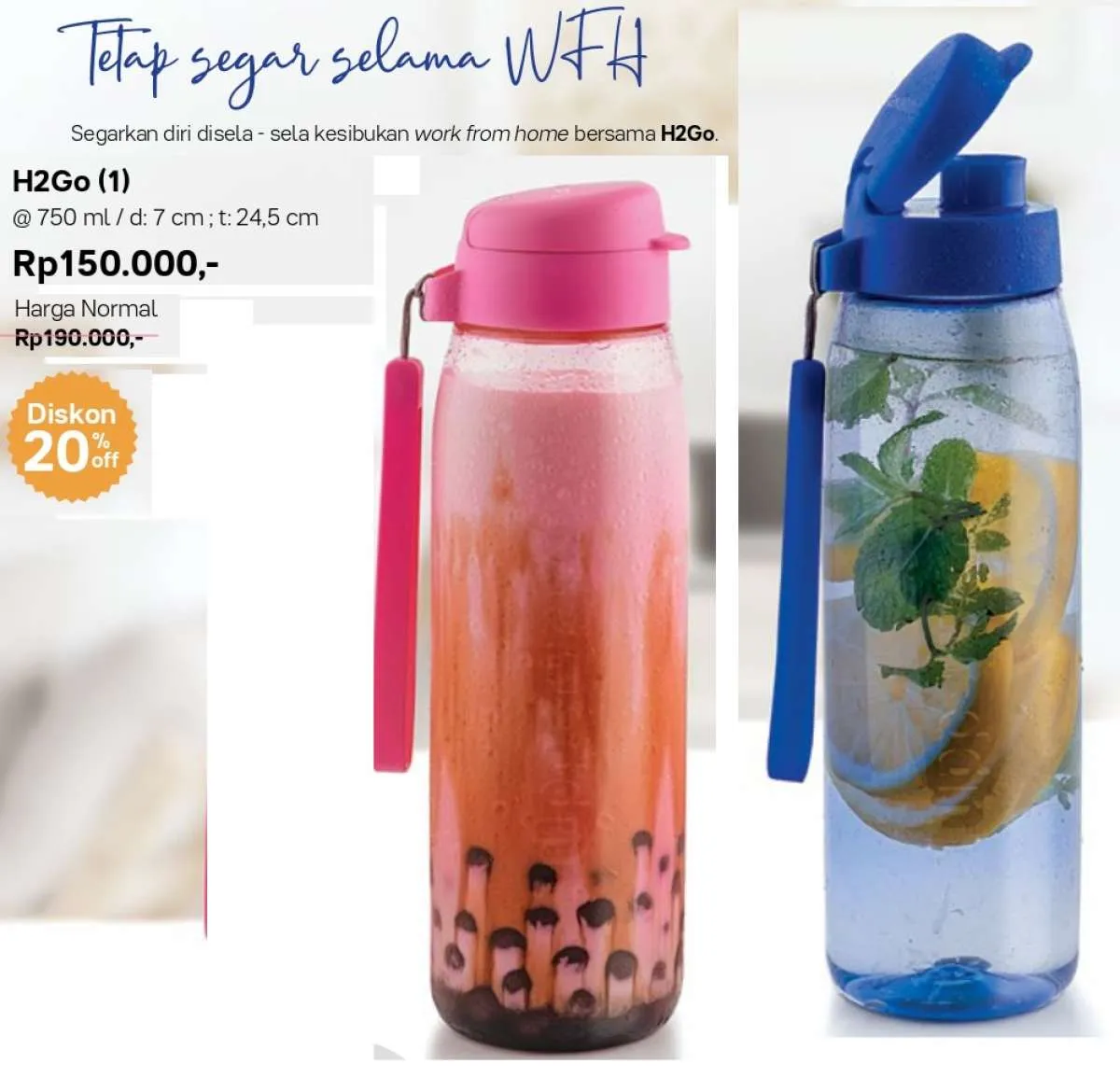 Promo Tupperware Desember 2020, harga hemat Cosmo Lady, H2Go, Small Click to Go