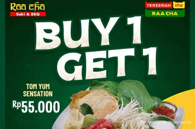 Promo Raa Cha Buy 1 Get 1 22-26 September, Beli Tom Yum Sensation Free Paket Raa Cha