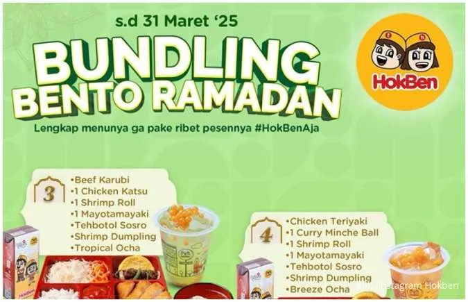 Promo Bundling Bento Ramadhan Ber-2, Ber-3, dan Ber-4, Harga Spesial hingga 31 Maret