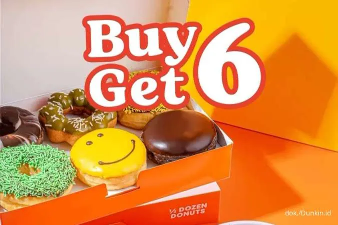 Promo Dunkin Beli 6 Gratis 6 Donut