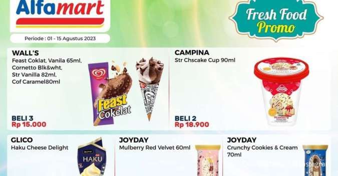 Promo Alfamart Terbaru Senin 14 Agustus 2023, Beli Es Krim dan Snack Lebih Murah
