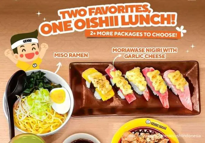 Promo Genki Sushi Oishii Lunch, Nikmati Menu Combo Lengkap Mulai Rp 70.000