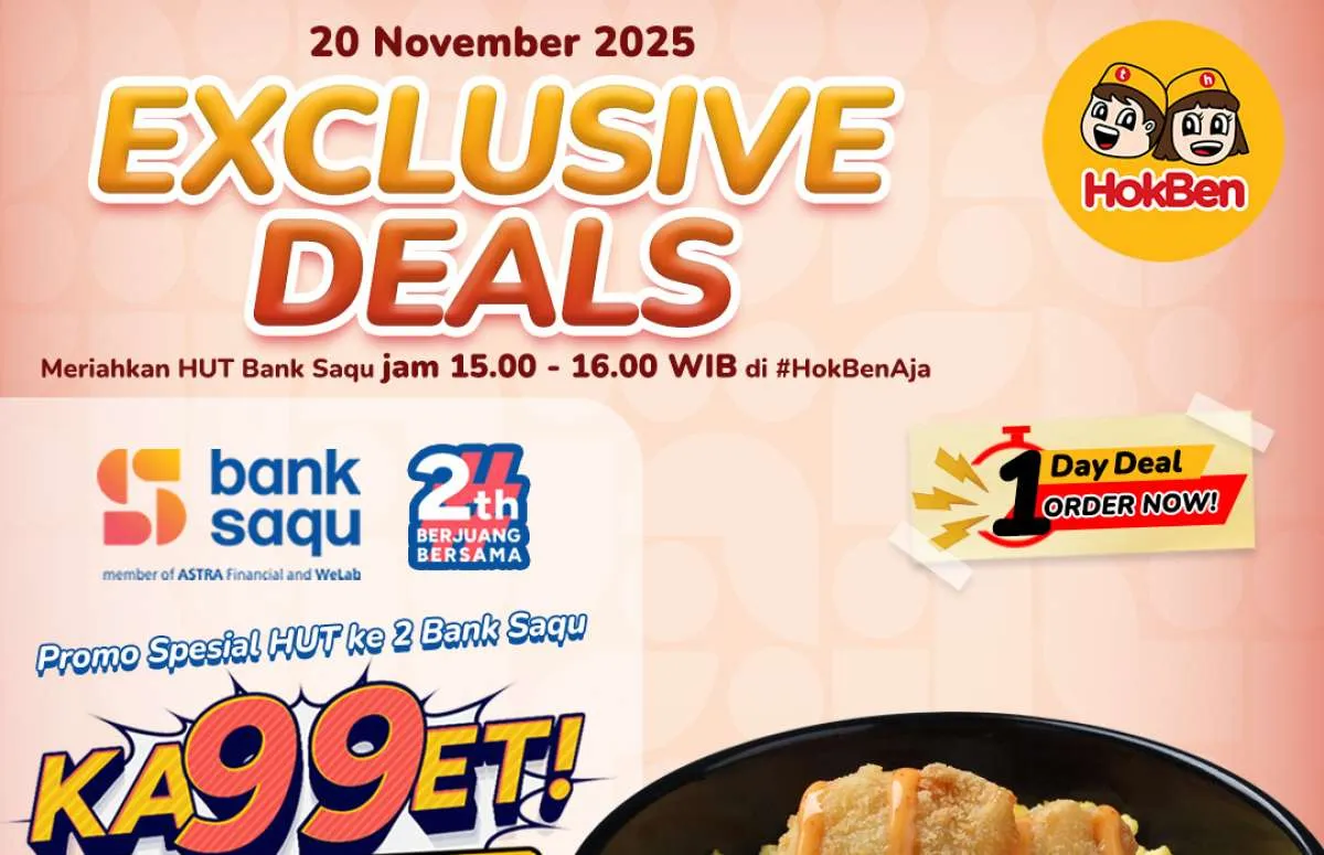 Promo HokBen dan Bank Saqu, Hoka Delight Cuma Rp 2.000 Hanya Hari Ini