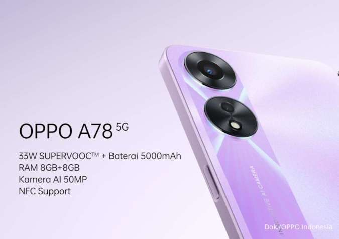 HP OPPO Terbaru 2023, Intip Spesifikasi & Harga HP OPPO A78 5G Versi Indonesia