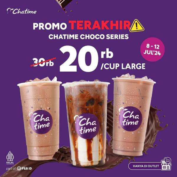 Promo Terakhir Chatime Choco Series 8-12 Juli 2024