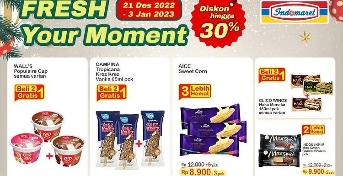 Harga Promo Indomaret Hari Ini 26 Desember 2022, Banyak Promo Beli 2 Gratis 1