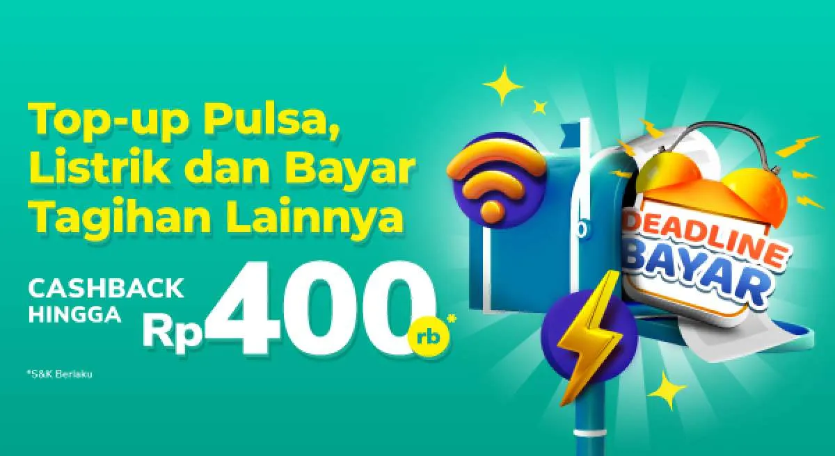 Hanya 3 Hari! Ada Cashback Rp 400.000 Beli Pulsa dan Bayar Tagihan di Tokopedia