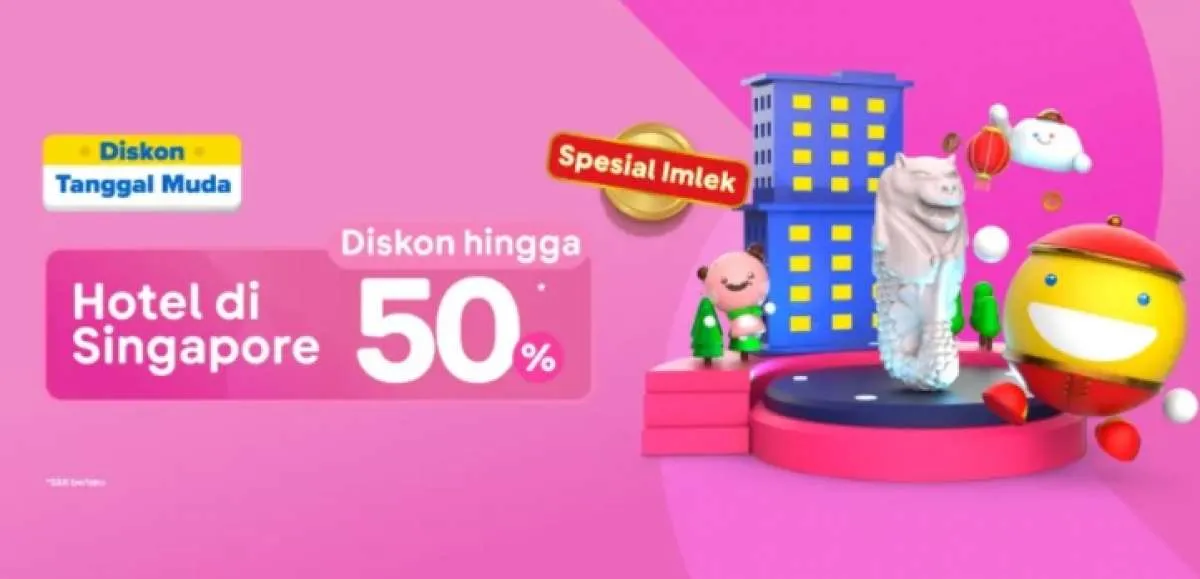 Promo Tiket.com Spesial Imlek, Diskon Hotel Singapore 50% Berlaku Hingga 3 Feb 2022