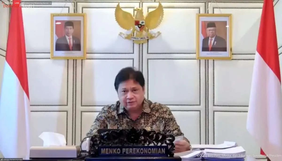 Menko Airlangga Hartarto sebut realisasi dana PEN baru 45,8% dari pagu 2021