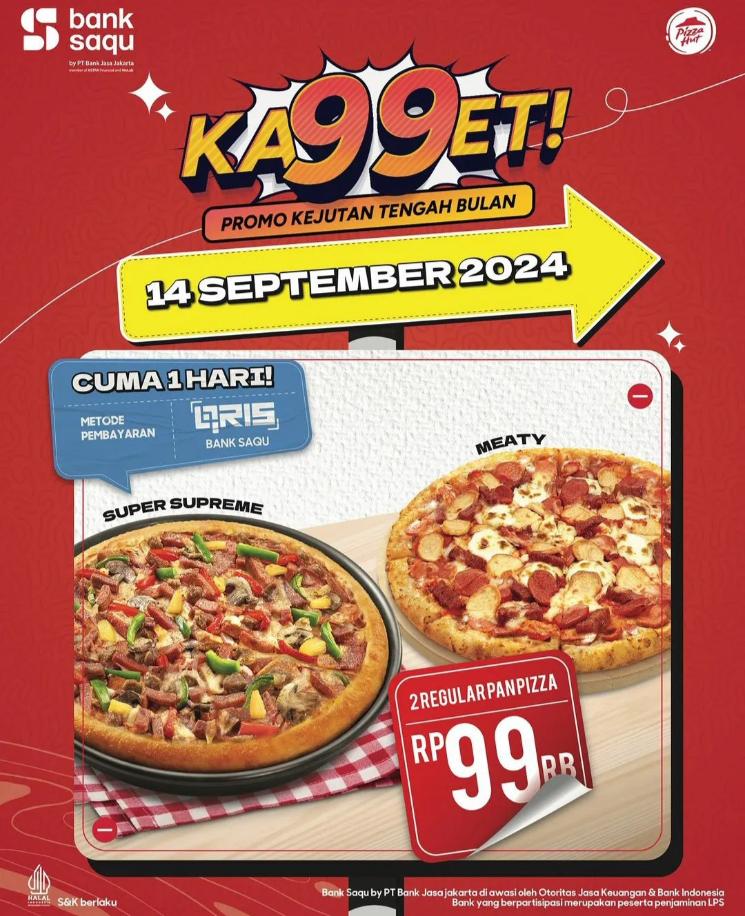 Promo Pizza Hut & PHD Cuma 1 Hari Pesan 2 Pizza Rp99.000