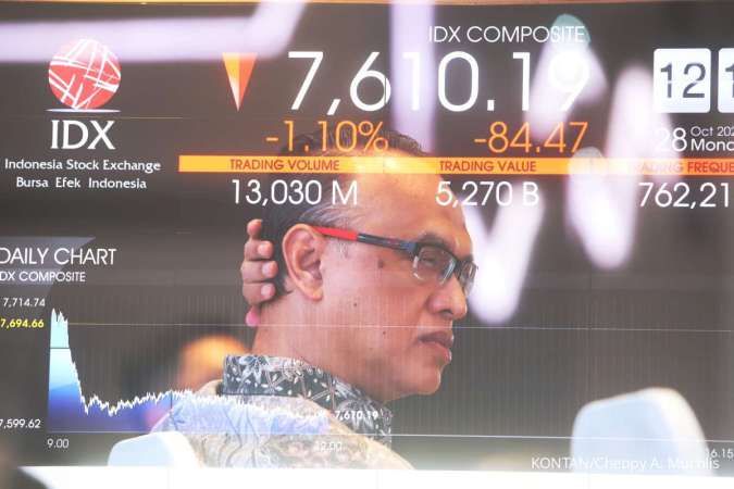 IHSG Dibuka Turun 0,16% ke 7.622,28 pada Perdagangan Selasa (29/10)