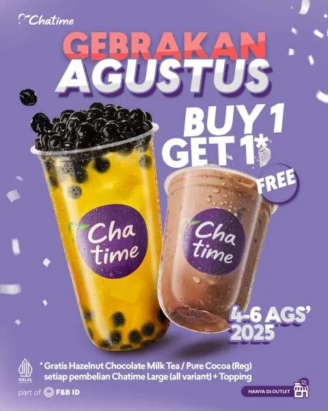 Promo Chatime Gebrakan Agustus Buy 1 Get 1