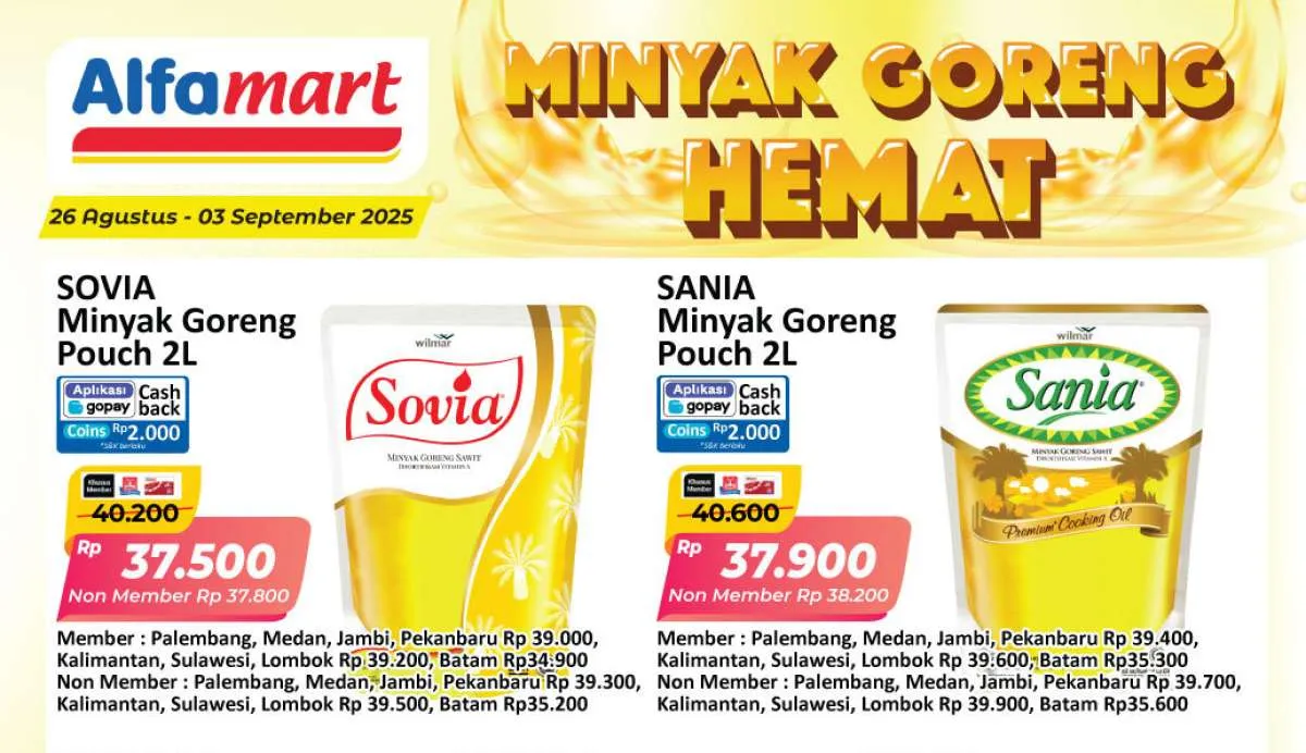 Promo Minyak Goreng Hemat di Alfamart Terbaru Agustus 2025, Mulai Rp 34.000-an