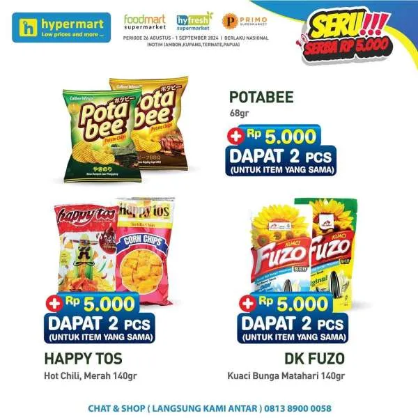 Promo Hypermart Serba Rp 5.000 Periode 30 Agustus-1 September 2024