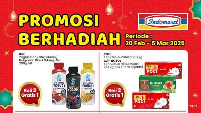 Promo Berhadiah Indomaret s/d 5 Maret 2025, Teh Celup-Plaster Demam Beli 2 Gratis 1