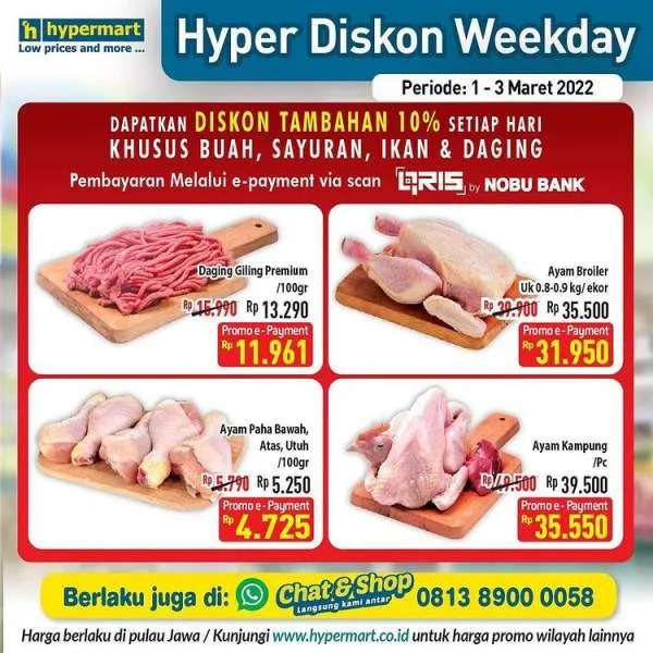 Promo Hypermart untuk Hyper Diskon Weekday Terbaru 1-3 Maret 2022