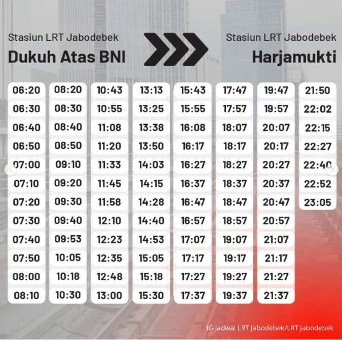 Jadwal LRT Jabodebek Terbaru 