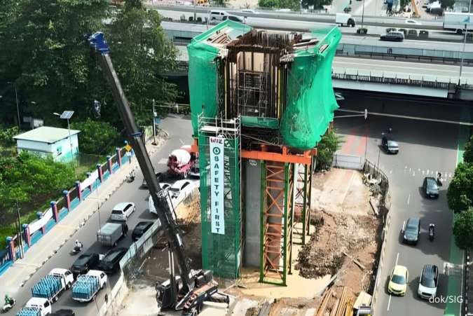 SMGR Telah Pasok 19.190 Semen untuk Pembangunan LRT Velodrome-Manggarai
