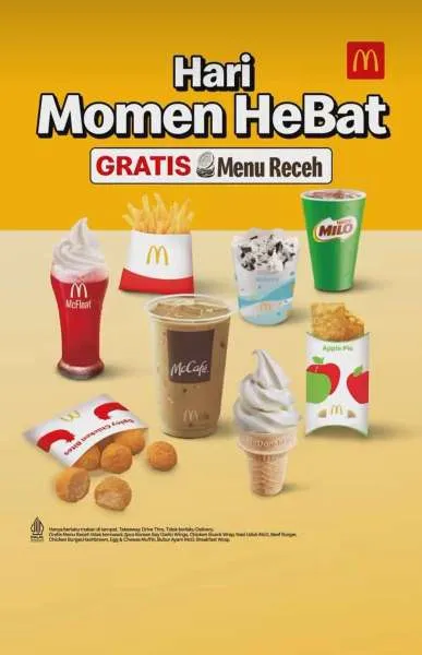 Promo McD Hari Momen HeBat Gratis Menu Receh