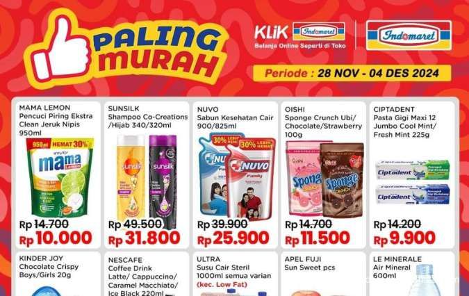 Promo Indomaret 28 November-4 Desember 2024, Mama Lemon dan Sunsilk Paling Murah