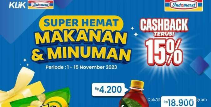 Promo Indomaret Super Hemat Cashback 15% Mulai 1-15 November 2023, Berlaku Lebih Lama