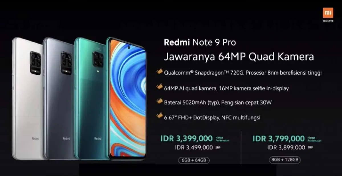 Harga Xiaomi Redmi Note 9 Pro mulai turun, ada diskon sampai Rp 100.000